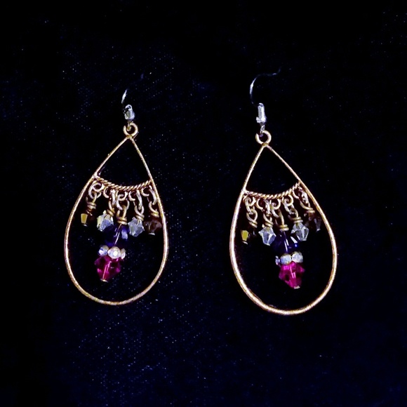 Jewelry - Pink And Purple Crystal Earrings💜